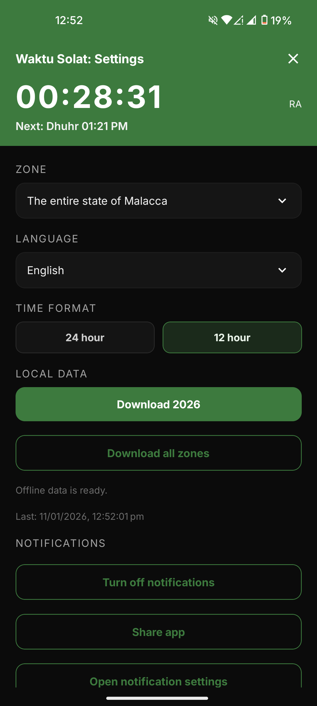 Waktu Solat screen 3